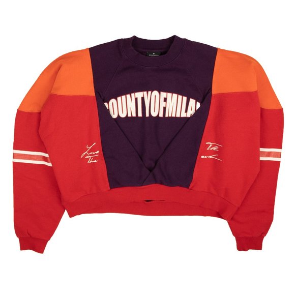 MARCELO BURLON Multicolored Block Color Over Crewneck Size XS $535
